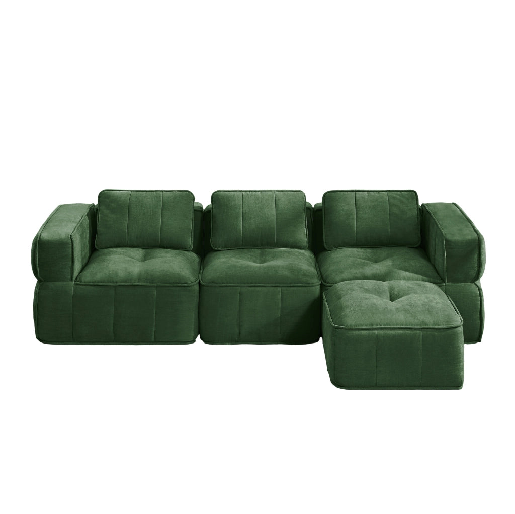 Divano modulare senza struttura in poliestere verde 271x162x67 cm