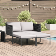 Lettino prendisole con cuscini per 2 persone Anthracite 115x153x69,5 cm Acciaio