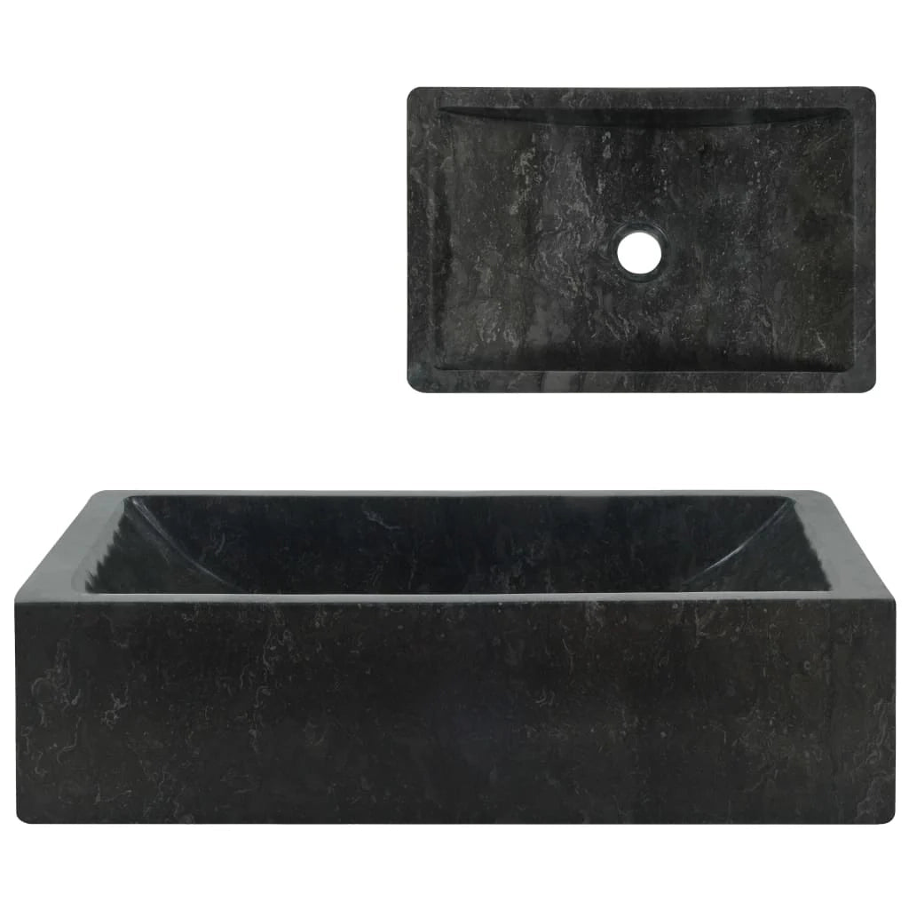 Lavabo in marmo nero 45 x 30 x 12 cm 02_0002554