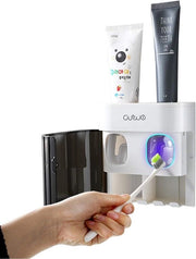 Oggetto da Parete per Tampone da Denti - Ospite per Tampone da Denti Elettrico - Dispensatore di Pasta da Denti doppio con Morsetto