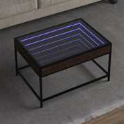 Tavolino da Salotto con LED Infinity Rovere Marrone 70x50x41 cm 847686