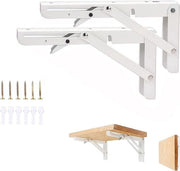 Due supporti pieghevoli per tavolo - 10 pollici supporto pieghevole per tavolo da parete - Supporto L per tavolo pieghevole a treccia - Portata 90 kg - Adatto per abitazioni spaziose, cucine, uffici, pieghevole