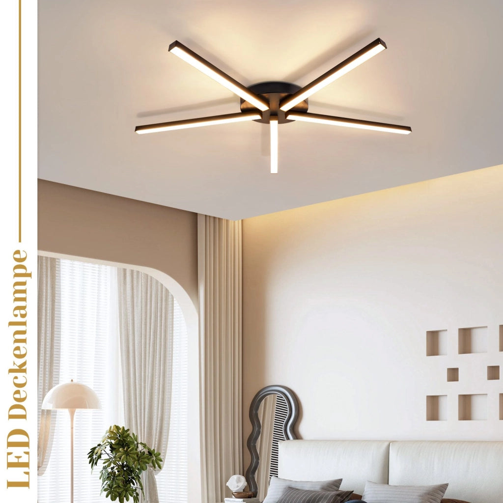 ZMH Lampada da soffitto LED nera 24W design moderno 3000K senza sovrapposizione per soggiorno e ufficio