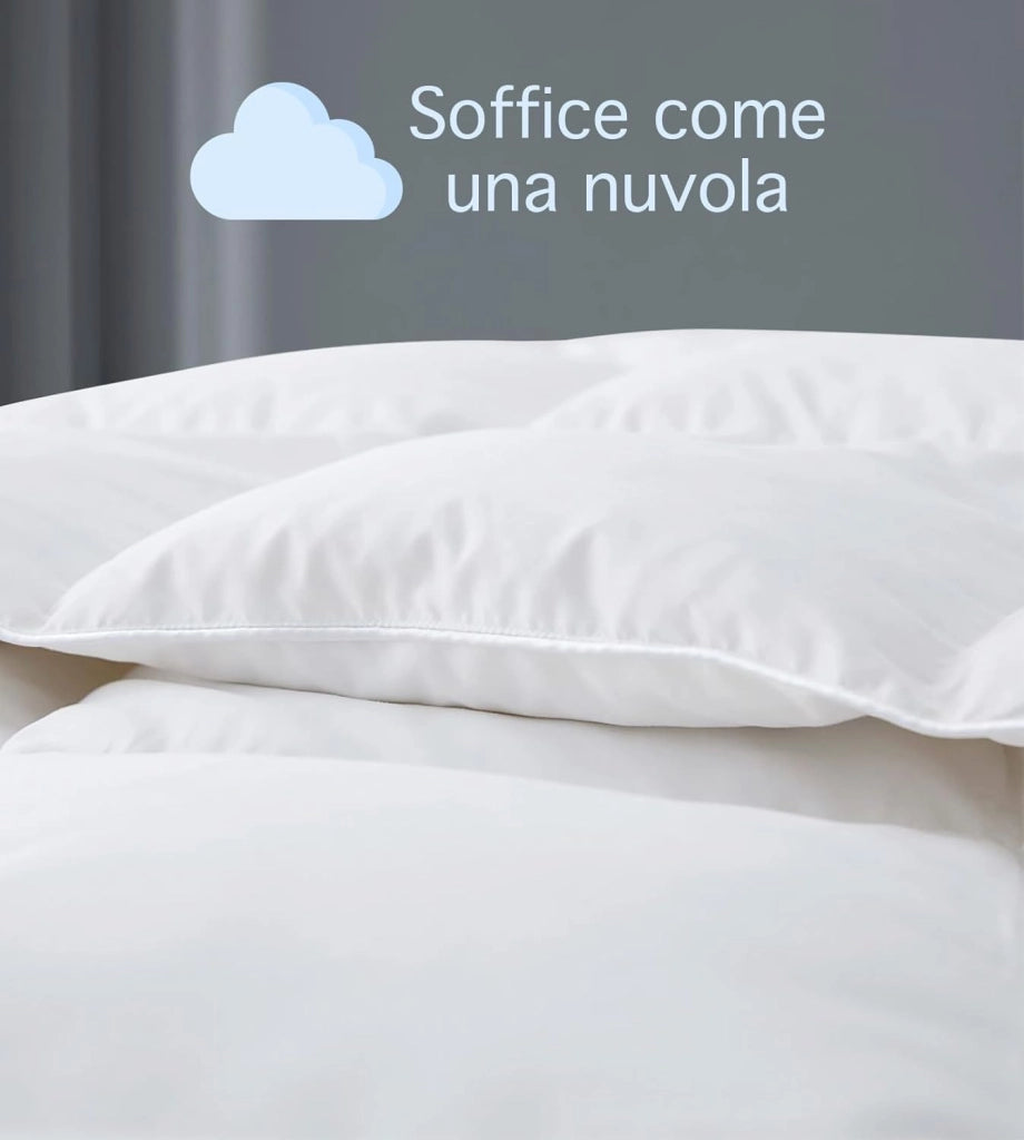 Piumino Letto Inverno Interno Bianco Coperta Invernale Pesante Morbida Microfibra Manopesca Anallergica Piumone Sofficissimo  Bianco - Singolo