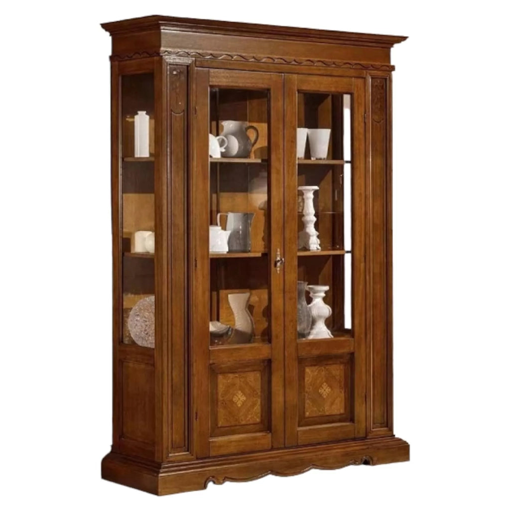 Vetrina in legno 2 porte arte povera bassano l.146 p.49 x h.213 - Mobili 2G