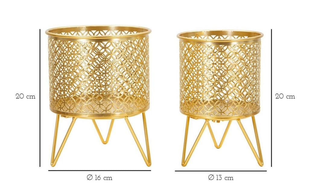Oggettistica Vif, Complemento d'arredo, Articolo decorativo, Accessorio d'arredo, 16x16 h20 cm, Oro