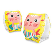 Trade Shop - Braccioli Stampa Gattini Felici Gonfiabili 20x15cm Per Bambini Piscina Mare 56665 -