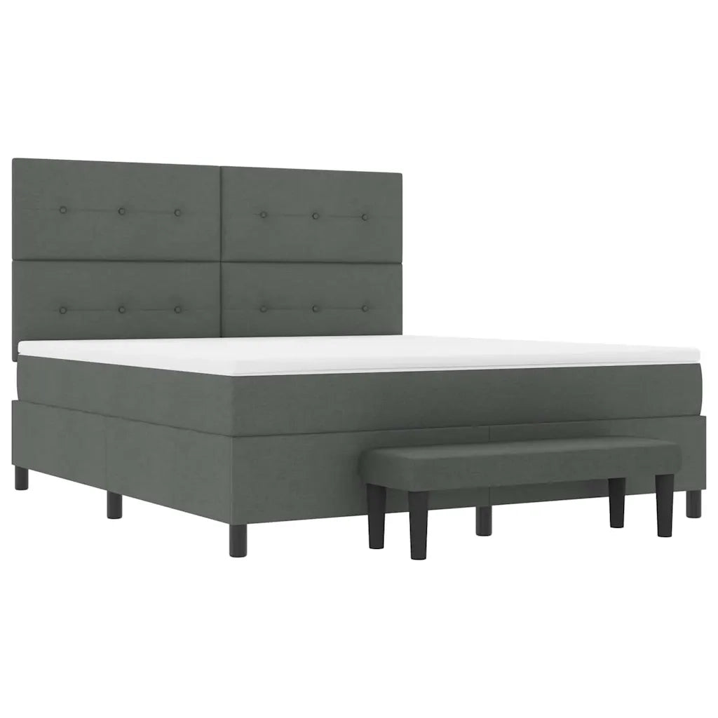 Letto a molle con testiera Grigio scuro 180 x 200 cm Tessuto 3344087