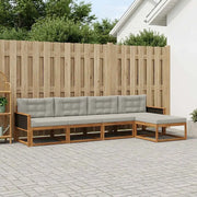 Set di divani da esterno 5 pcs Naturale e Grigio chiaro