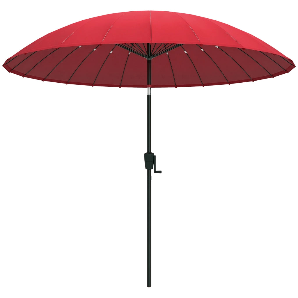 Ombrellone da Giardino Rotondo Inclinabile ¨C Xylo ¨C Rosso Diametro 260 cm con Manovella