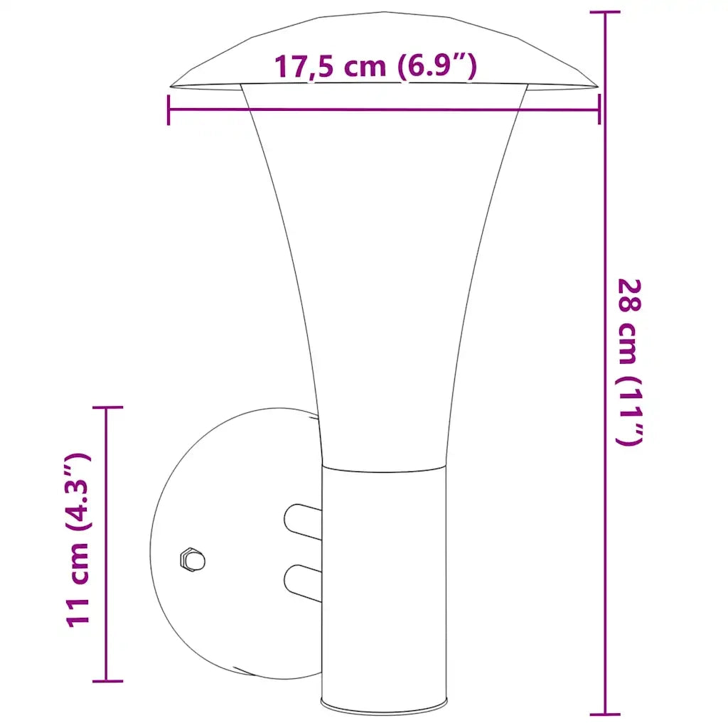Applique da Esterno 2 pz Nere in Acciaio Inossidabile CFW9057570