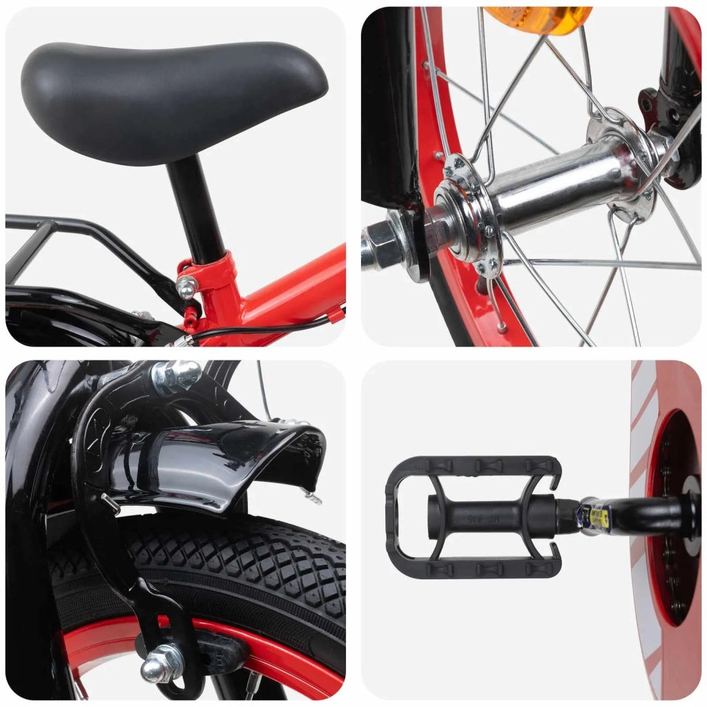 Bicicletta per Bambini 16 Pollici per bambini di 4-6 anni Rosso