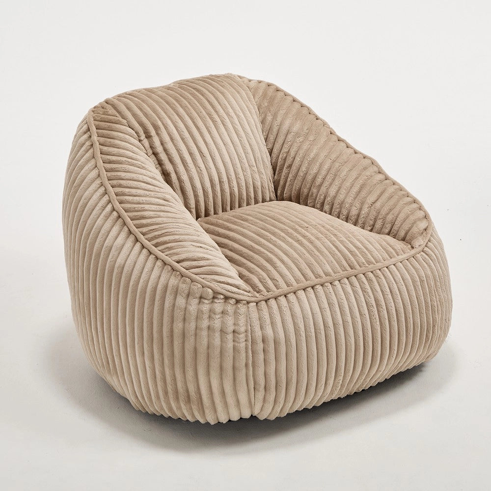 Divano Pouf Imbottito ¨C Minimal ¨C Tessuto Pelo Lungo Grigio 80x80x60cm