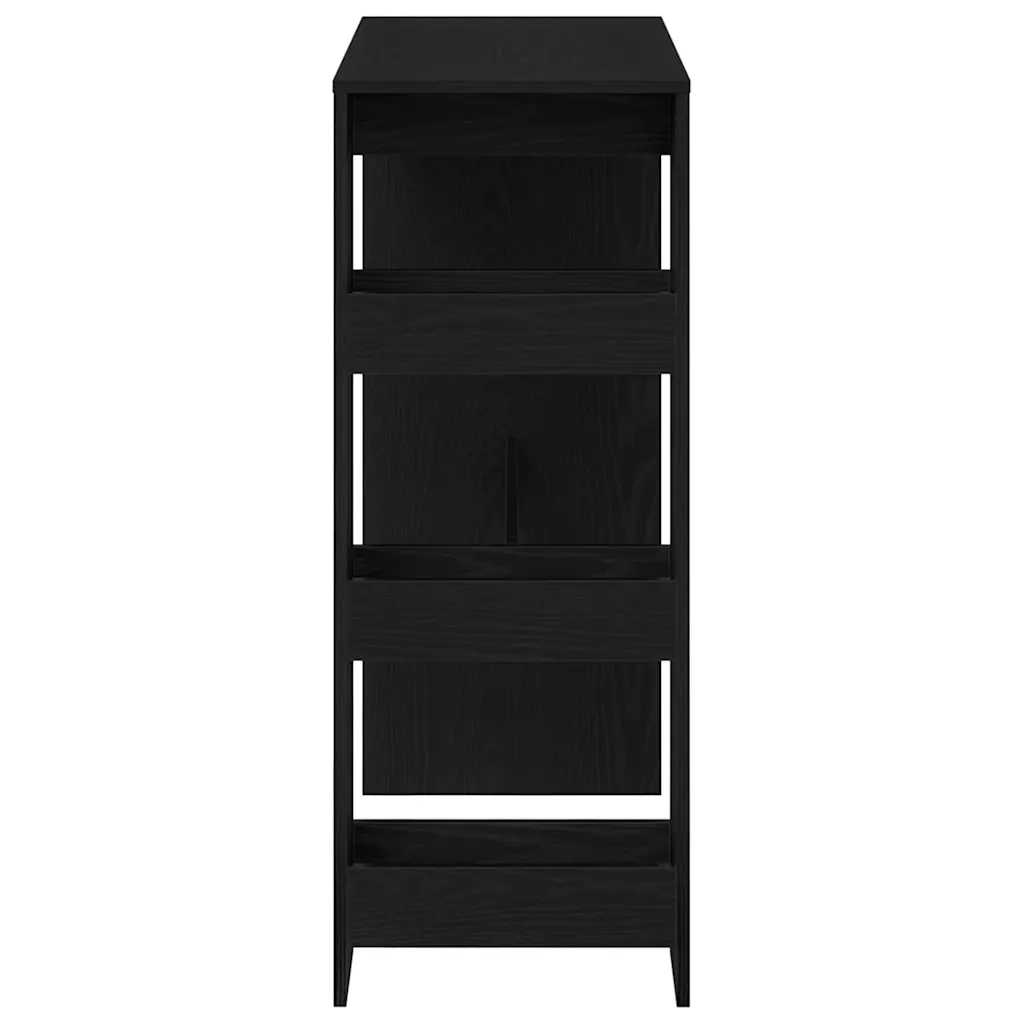 Tavolo Bar con Rastrelliera Rovere Nero 90x40x103,5 cm