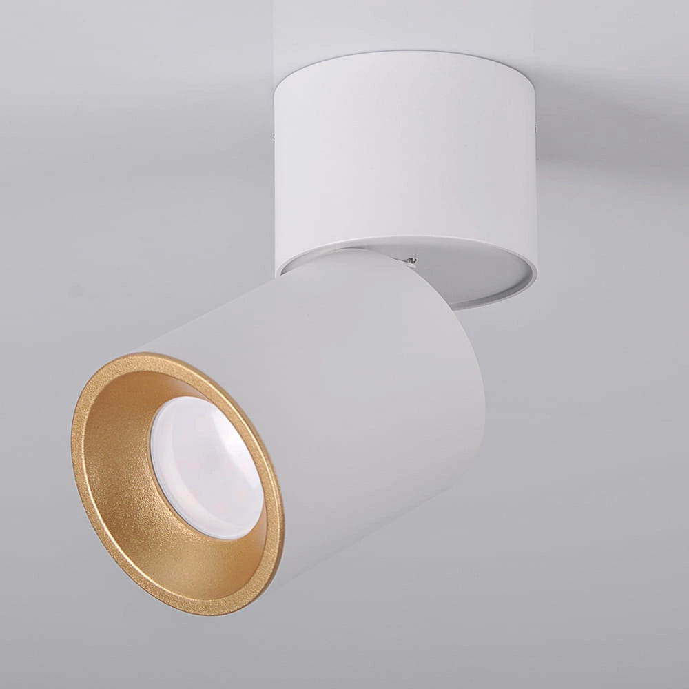 Faretto plafone orientabile GU10 bianco-oro Astra Polux