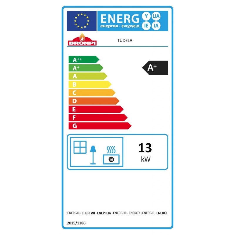 Stufa a Legna con Forno 560x387h1050 Tudela 13 KW Bronpi