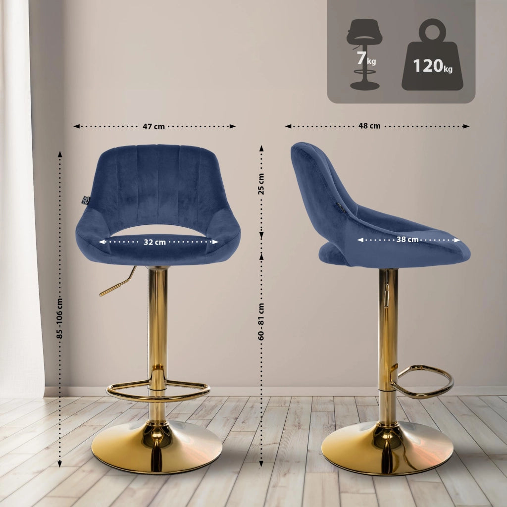 Set di 2 sgabelli da bar Milet velluto G 1