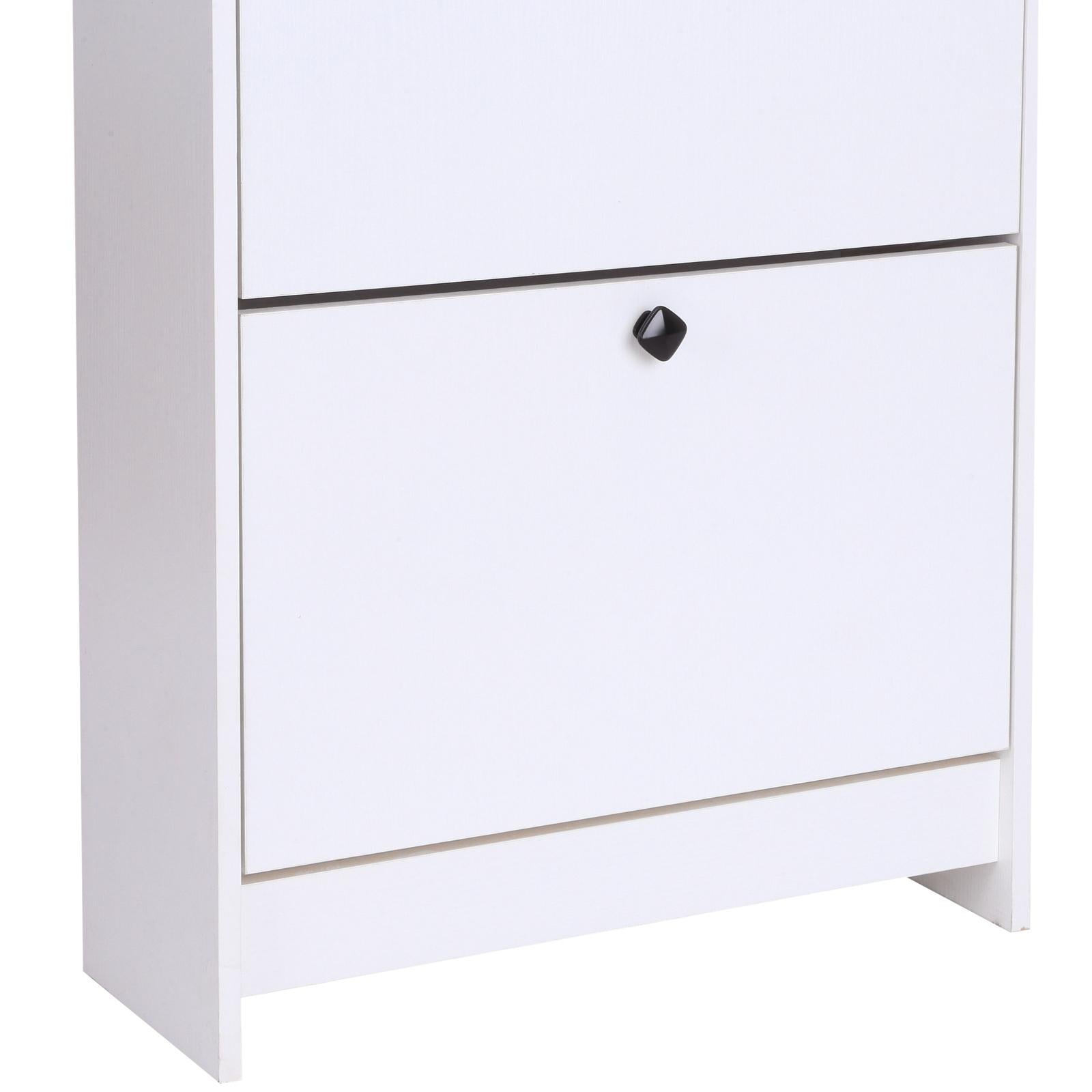 Scarpiera 3 Scomparti in Legno Bianco 60x24x132 cm