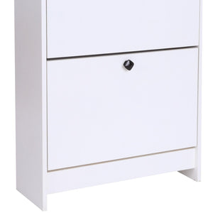 Scarpiera 3 Scomparti in Legno Bianco 60x24x132 cm