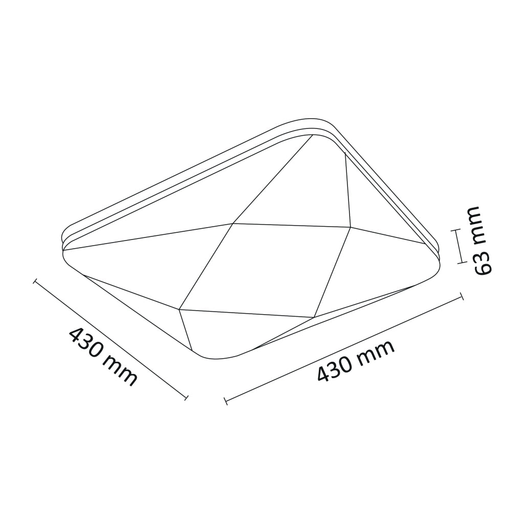Plafoniera LED Polux Kastor 72W 43x43cm CCT telecomando