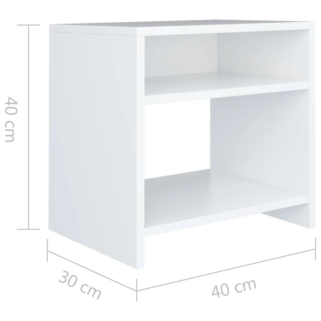 Comodino Bianco 40x30x40 cm Legno Ingegnerizzato 800009