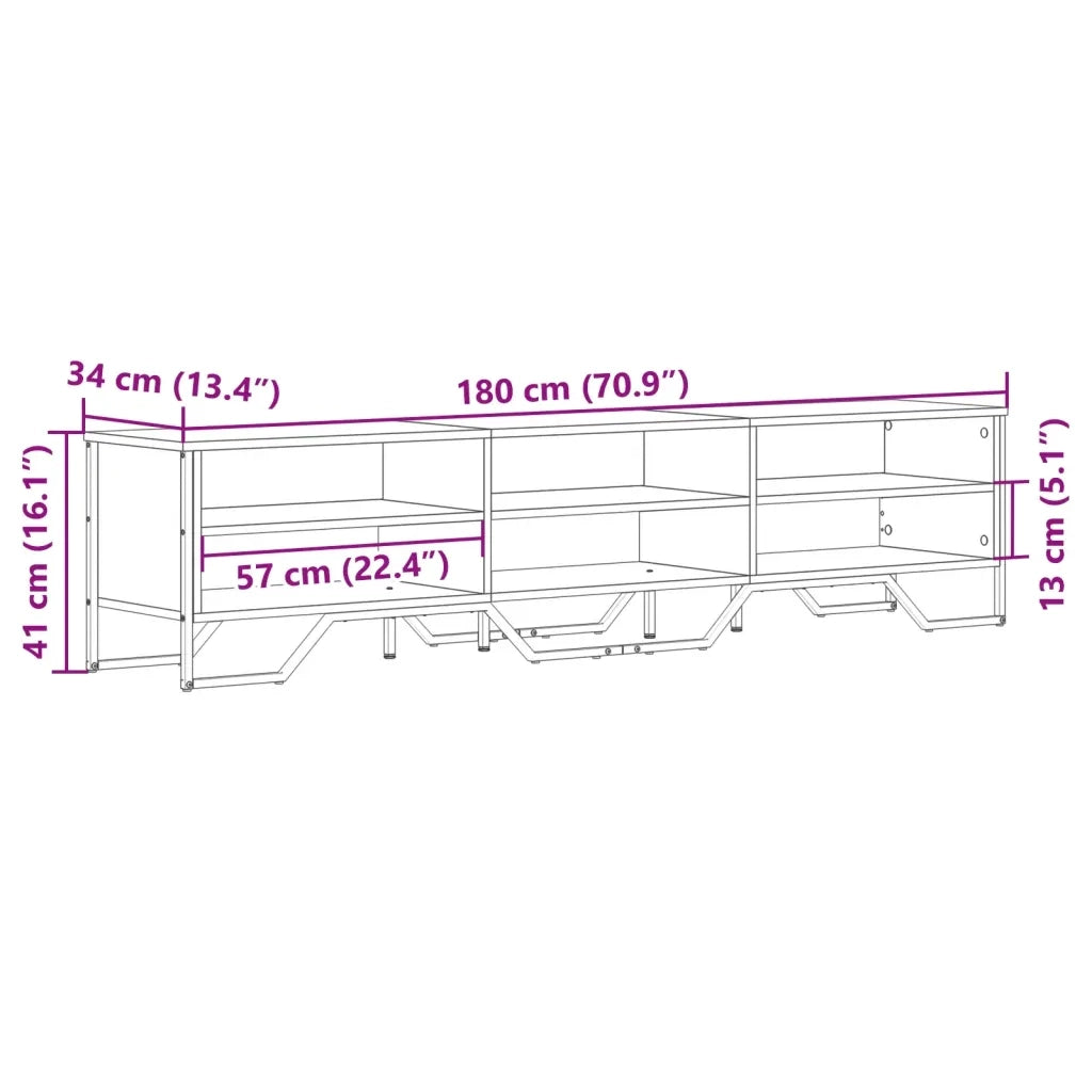 Mobile Porta TV Grigio Sonoma 180x34x41cm in Legno Multistrato 848577