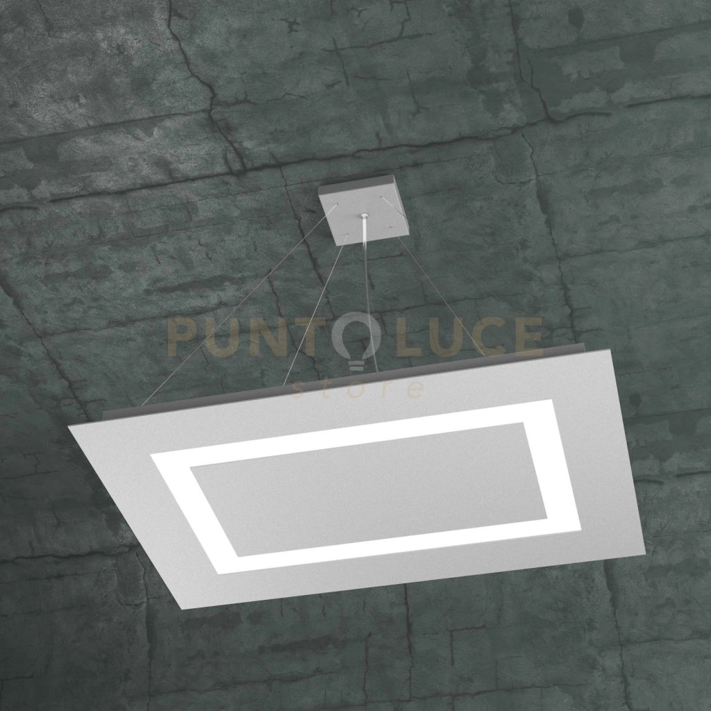 CARPET SOSPENSIONE RETTANGOLARE GRANDE 4+2 LUCI BIEMISSIONE GRIGIO 1137-SRG+2-GR