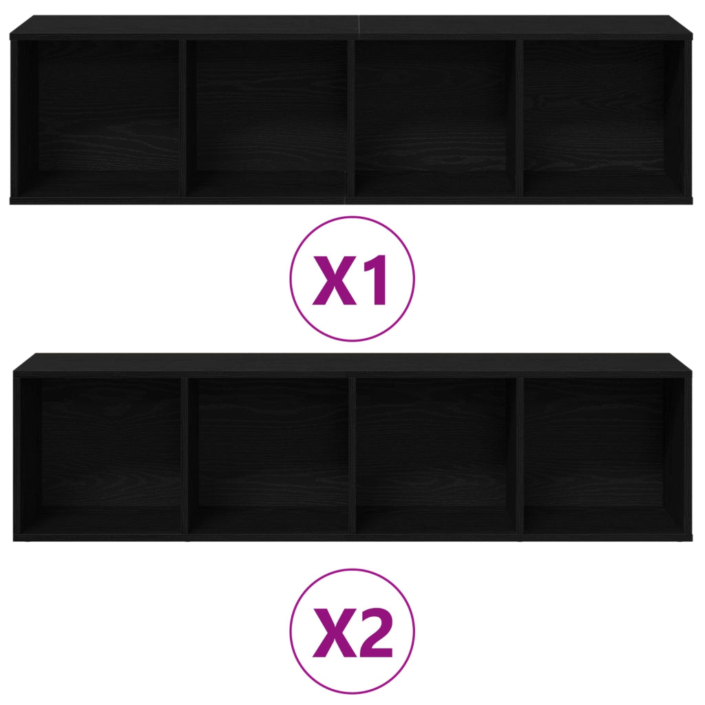 Librerie 3 pz Nero Rovere 36x30x143 cm Legno ingegnerizzato