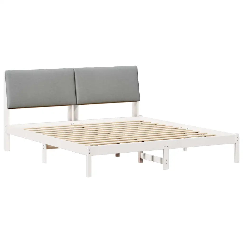 Struttura del Letto Bianco e grigio chiaro 180 x 200 cm 3394367