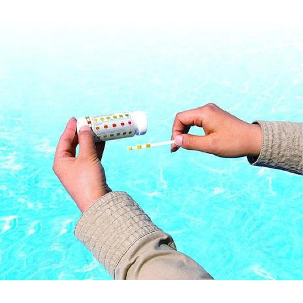 Trade Shop - Strisce Test Acqua Piscine Spa 3in1 50 Pz 3 Funzioni Cloro Ph E Alcalinità 58142 -