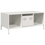 Tavolino da salotto | Tavolino da caff¨¨ | Tavolino da Soggiorno Bianco 101,5x50x43,5 cm in Acciaio Laminato a Freddo