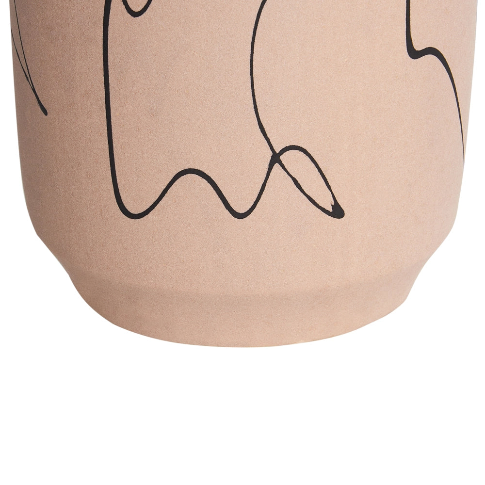 Vaso per fiori Sabbia Beige Gres Motivo astratto Decorazione per interni Pezzo Design moderno Impermeabile