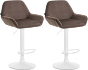 Set di 2 sgabelli da bar Braga velluto bianco 2