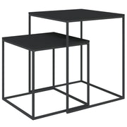 Set di 2 tavolini da caffè legno ingegnerizzato e metallo nero 02_0042117