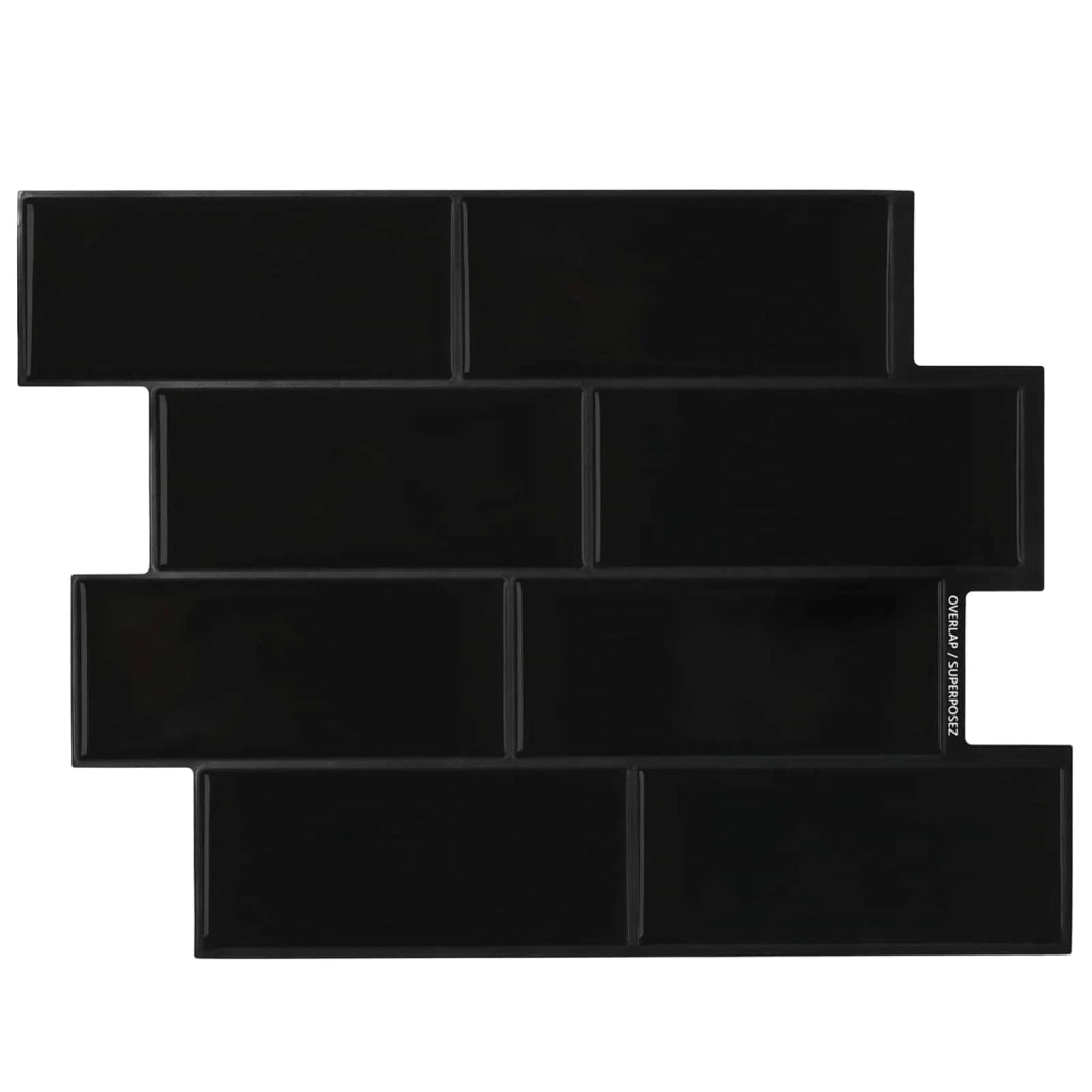 Piastrella subway 20 pz Nero 29 x 21 cm Poliuretano e PET CFW1994966