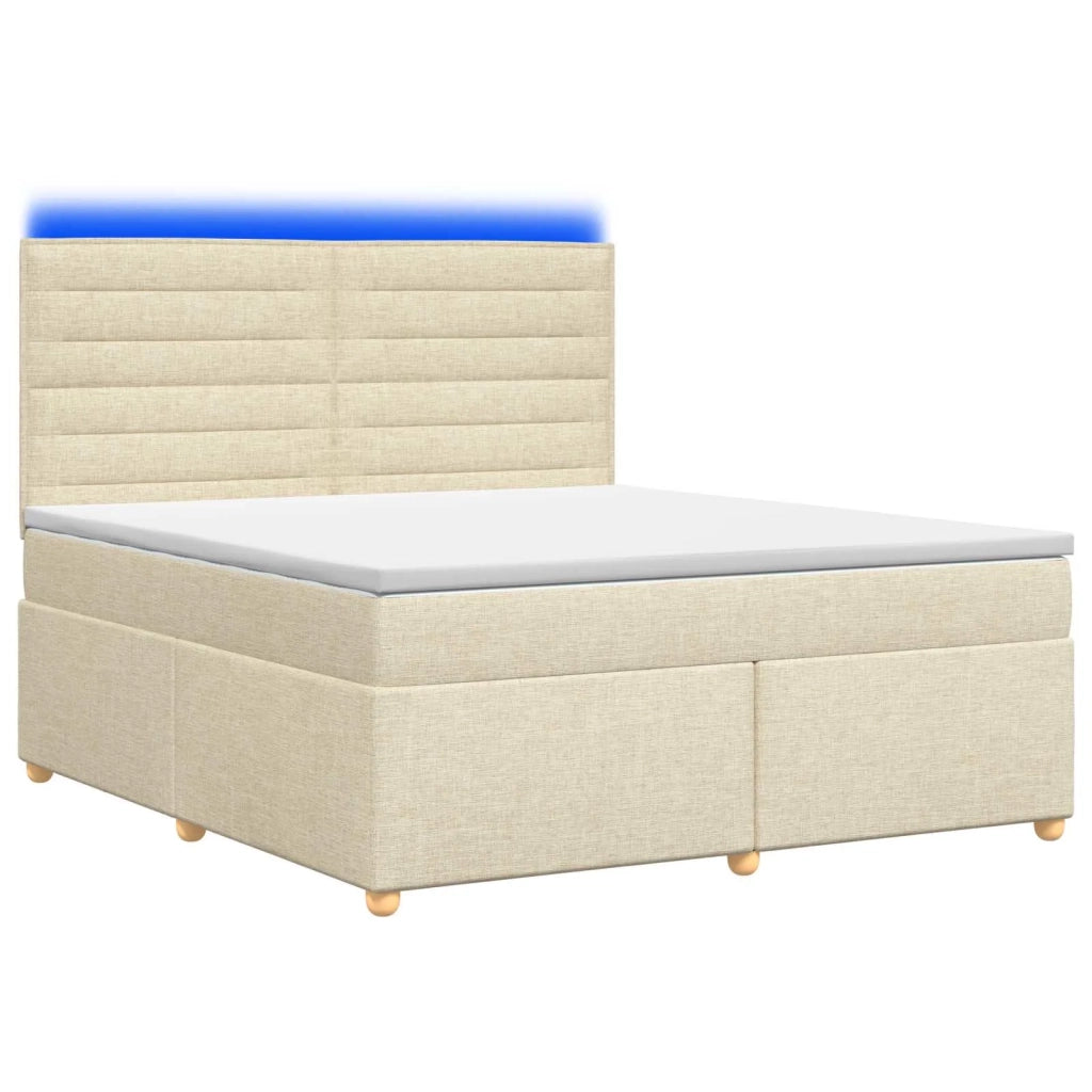 Letto box spring con materasso Crema 180 x 200 cm Tessuto 3455404