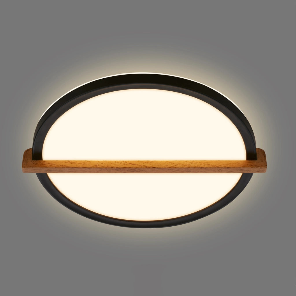Plafoniera Moderna Remsa Plastica Nero Led Integrato 18W 3000K Ip20