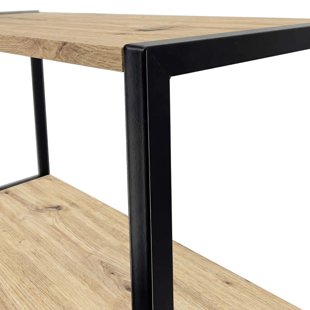 Scaffale stile industriale con ripiani in legno 50 cm Nera, Quercia Artisan 50x32x192 cm