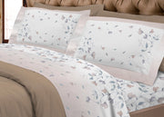 Completo Lenzuola In Morbida Flanella Linea SuperEuropa Disegno Pea Flower - Matrimoniale - Beige