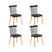 Set di 4 sedie da pranzo 51,5 x 48 x 83 cm robuste stile moderno legno di faggio nero 20_0012597