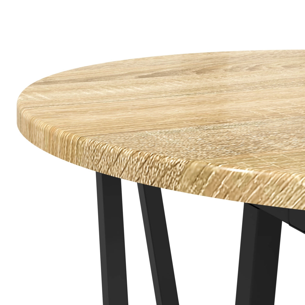 Tavolino 2 pz Rovere Sonoma in Legno Ingegnerizzato e Metallo