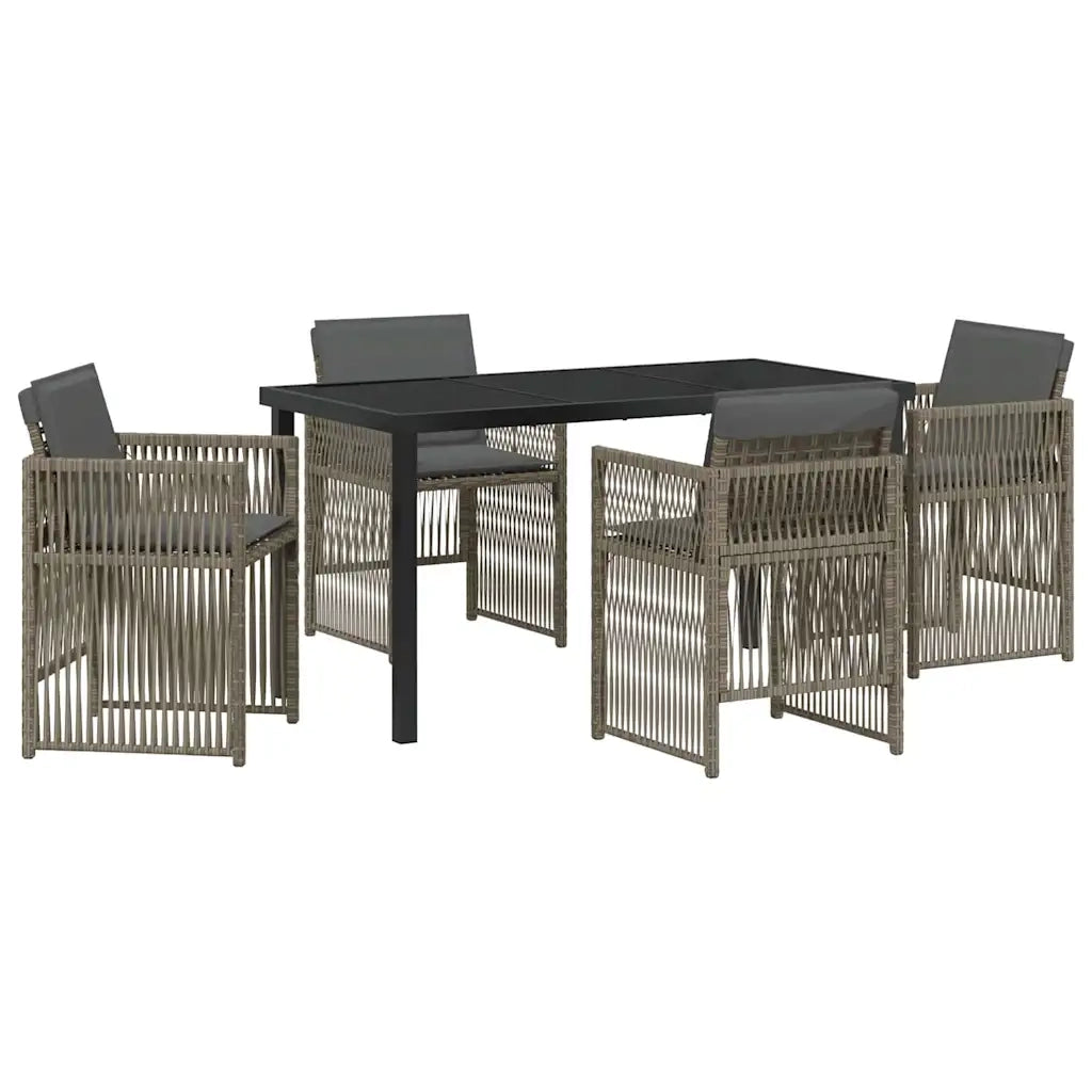 Set da Pranzo per Giardino 5 pcs Grigio 3380654