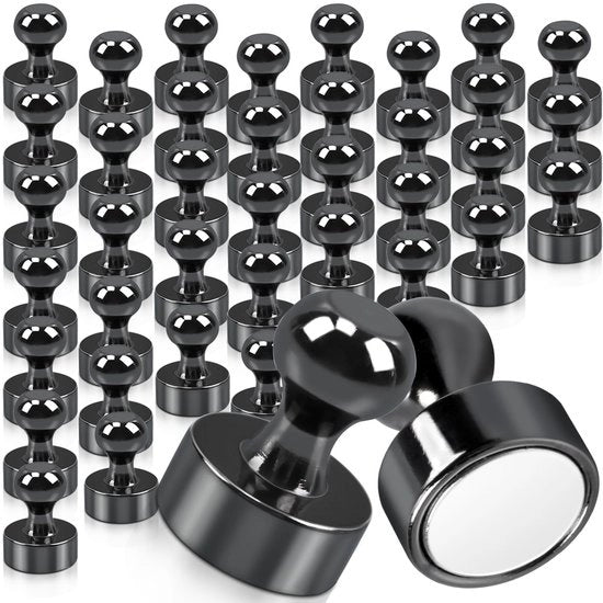 FPMYB 40 pezzi forti magneti neri 12 x 16 mm, minimagneti neodymium per lavagne, frigoriferi, lavagne bianche, cartelli, magneti cilindrici
