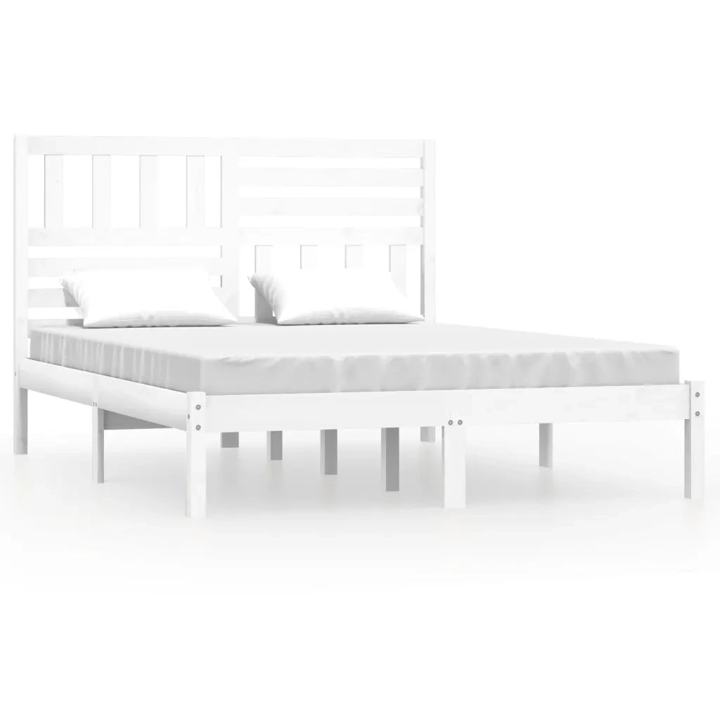 Giroletto-Struttura Letto Bianco in Legno Massello di Pino 120x200 cm 592467