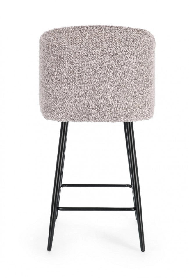 Set 2 Sgabelli 53x59x97 cm Queen in Bouclè Nero e Visone