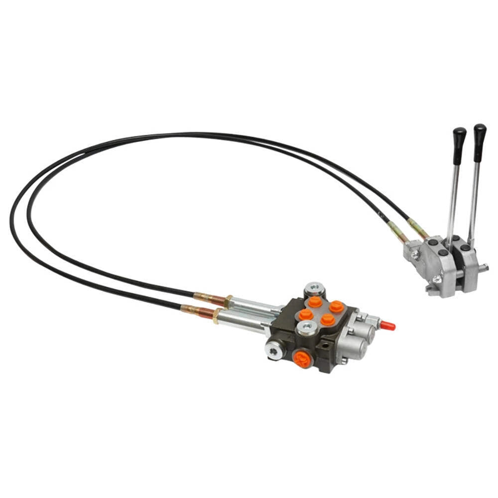 Distributore idraulico con 2 leve, lunghezza cavo 2m pressione 250 bar portata 40L/min