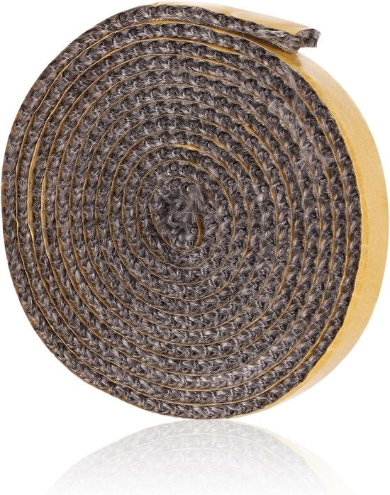 Sigillante adesivo per camini aperti - 2mmx15mmx2m - Tela di vetro adesiva - Sigillante di porta sostitutivo per stufe a legna fino a 550°C