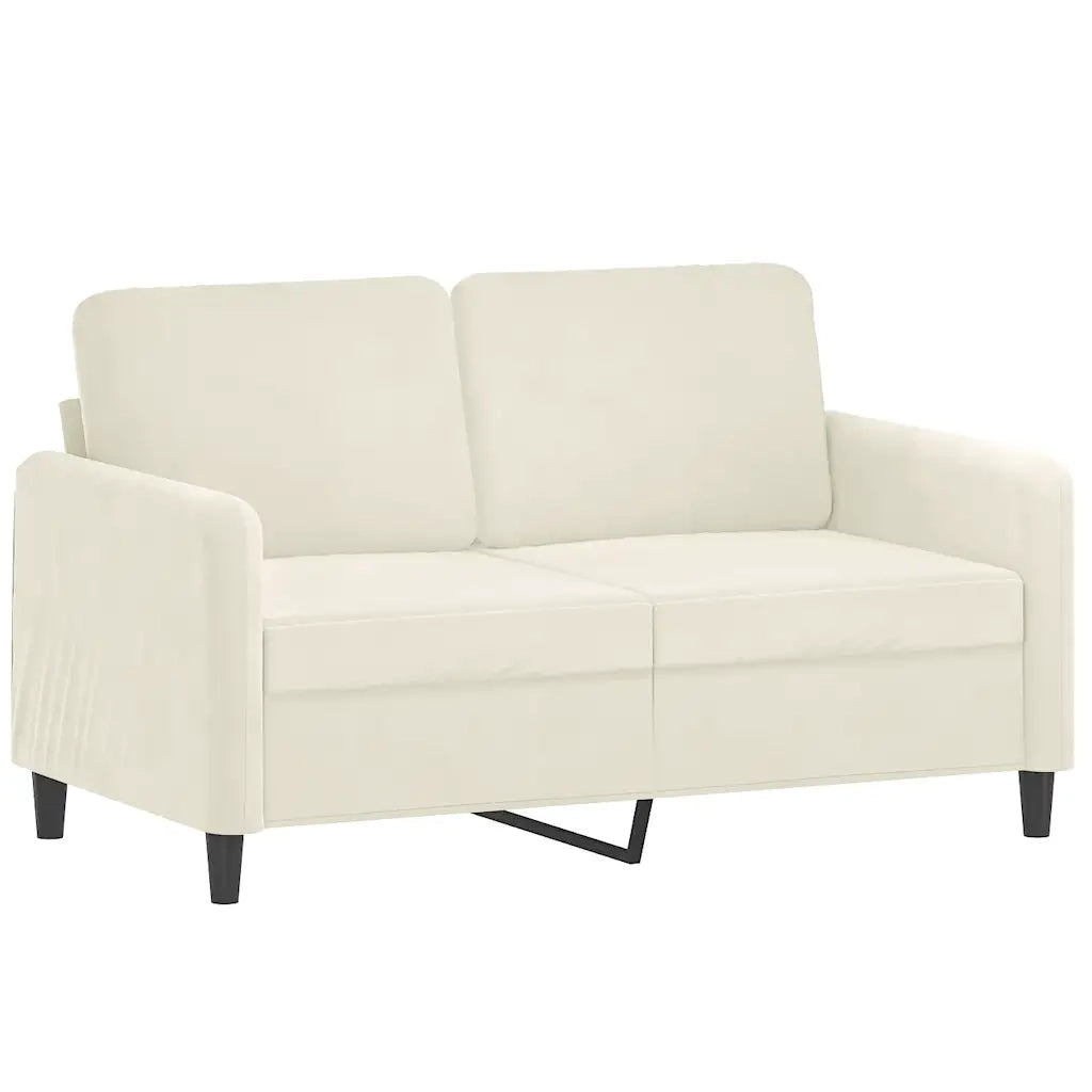 Set di Divani 3 pz con Cuscini Crema in Velluto 3202012