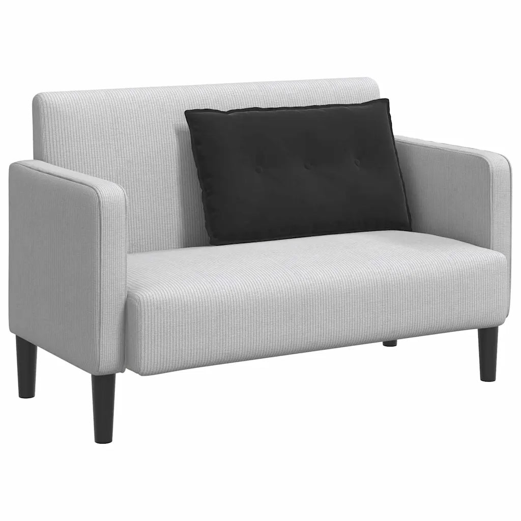 Cuscino per Schiena Nero 80 x 50 cm Tessuto in Cords