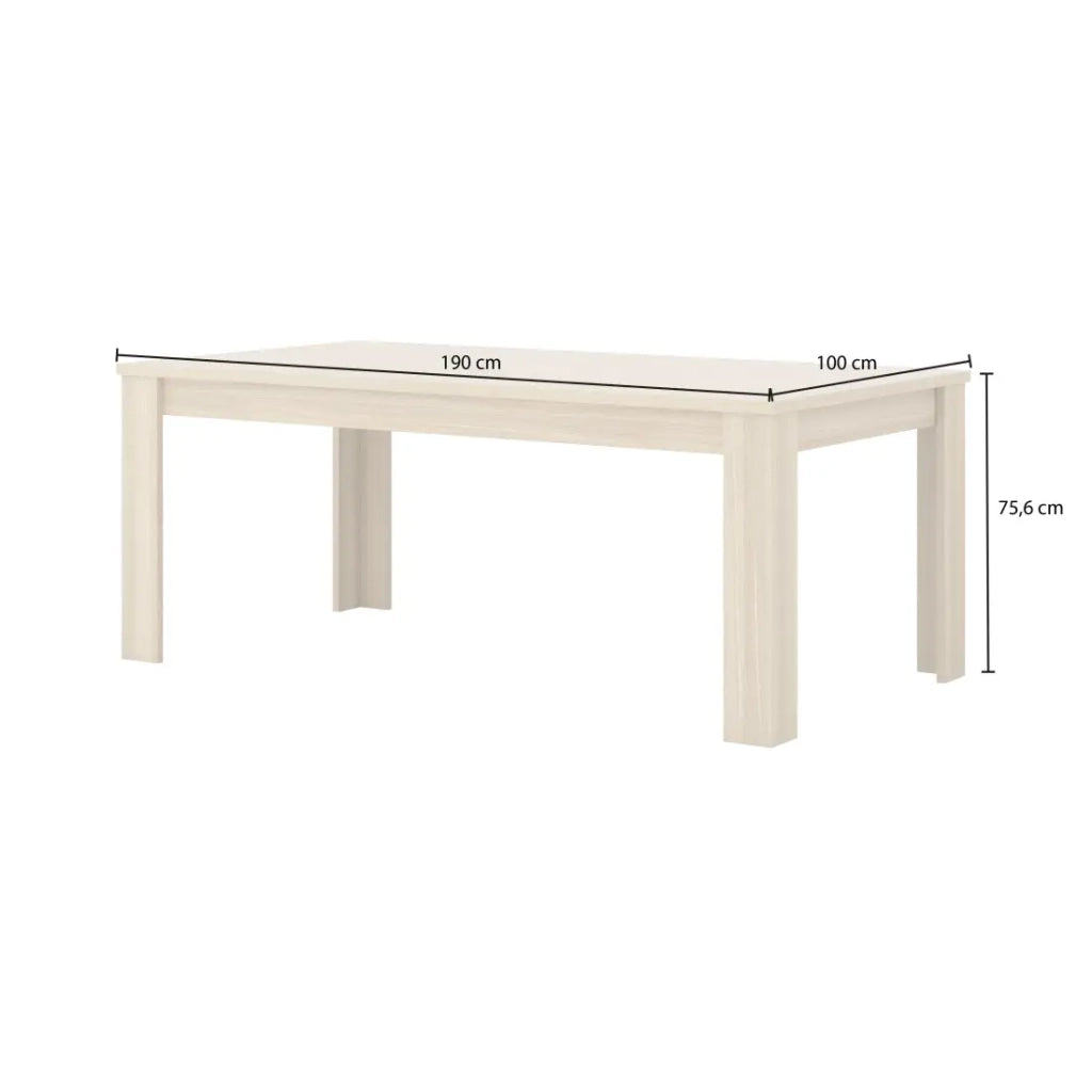 Tavolo da pranzo COPA – 190x76x100 cm – Rovere elegante – Design scandinavo